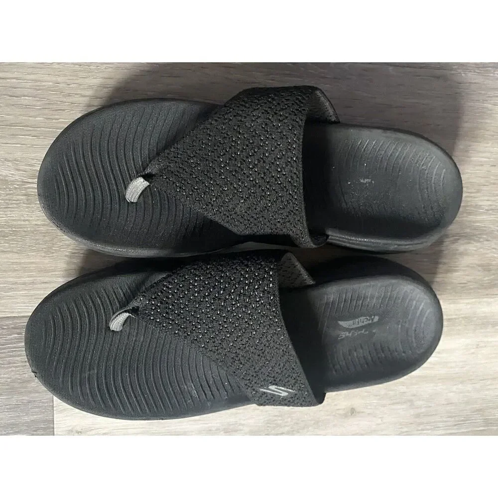 *Skechers Women's GOwalk Smart Riviera Sandals Black Size US 9 #140055